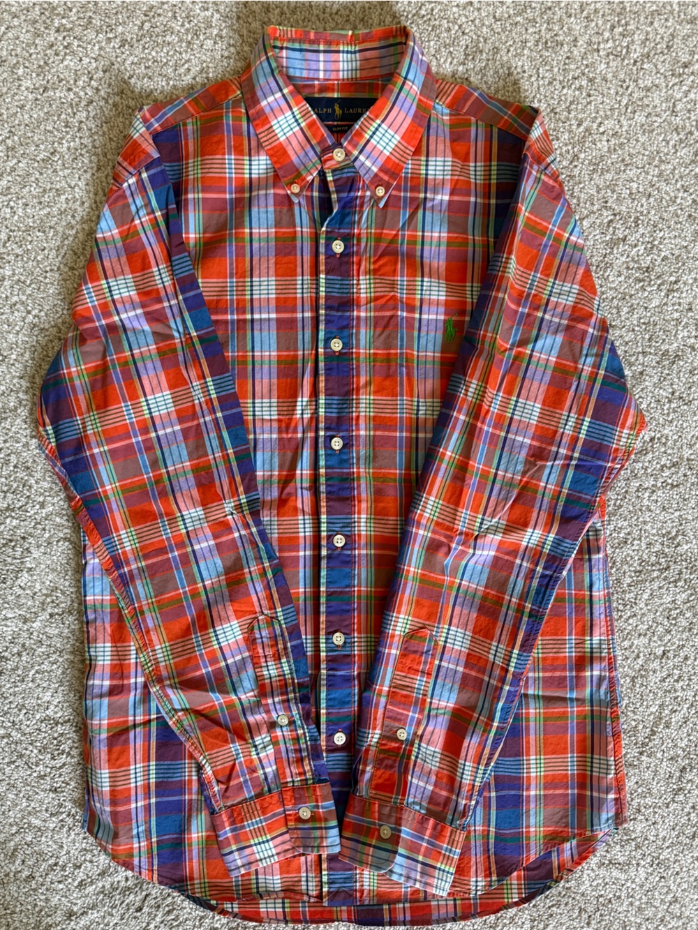 Ralph Lauren Plaid Button-Down Shirt, slim fit (size M)